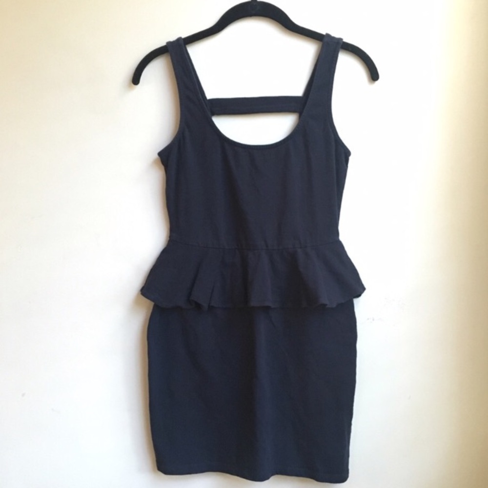 Mimi Chica Cutout Peplum Navy Dress